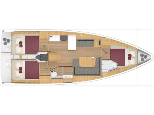 Sailboat  Bavaria C38 Plano del barco