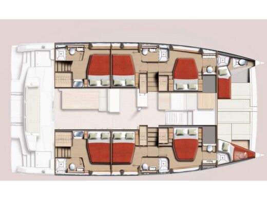Catamaran  Bali 5.2 Boot Grundriss