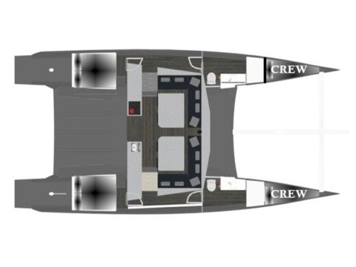 Sailboat  Luna 47 Power Plattegrond van de boot