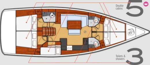 Sailboat Beneteau Oceanis 48 (Private Sunset Trips Crete) Planta da embarcação