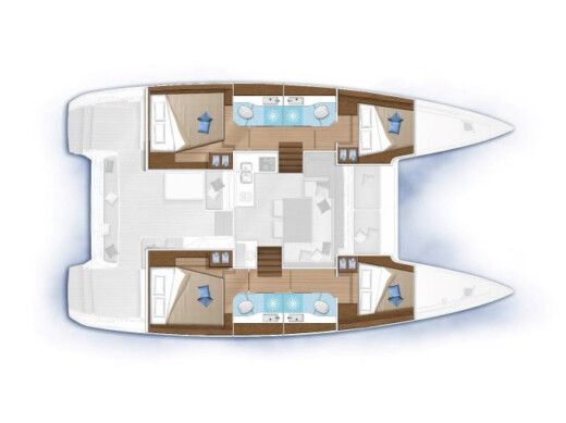 Catamaran Lagoon Lagoon 40 Boot Grundriss