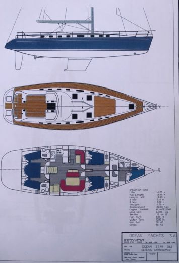 Sail Yacht Ocean Star Ocean Star 56.1 Planimetria della barca