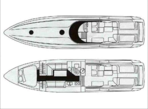 Motorboat Sunseeker 45 Apache Boot Grundriss
