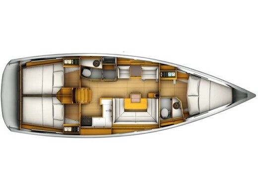Sailboat JEANNEAU SUN ODYSSEY 419 Plattegrond van de boot