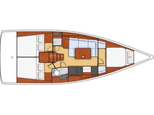 Sailboat  Oceanis 38 Boat layout