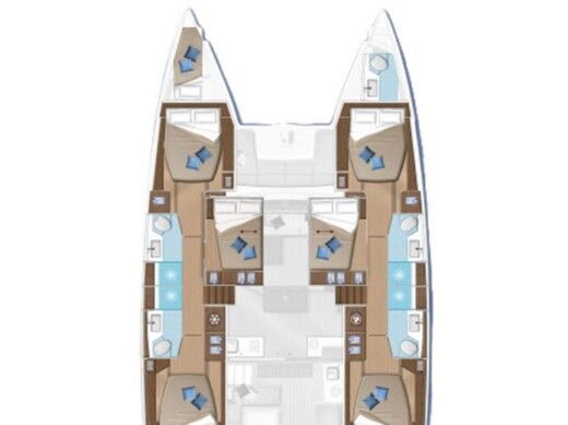 Catamaran  Lagoon 50 Boat layout