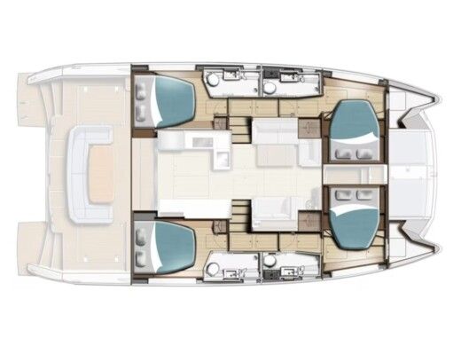 Catamaran  Moorings 464PC Plan du bateau