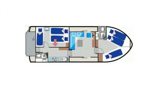 Houseboat Kormoran 1140 (ZEU) Plan du bateau