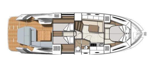 Motorboat BENETEAU GRAN TURISMO 41 Plattegrond van de boot