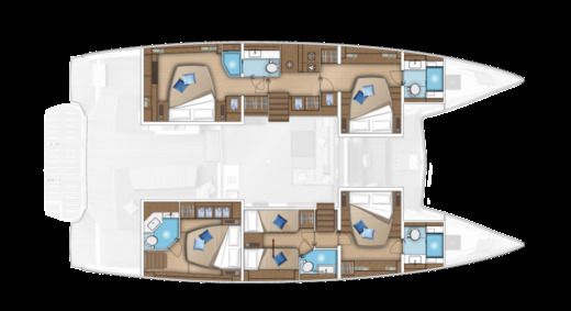Catamaran Lagoon Lagoon 52f Boot Grundriss
