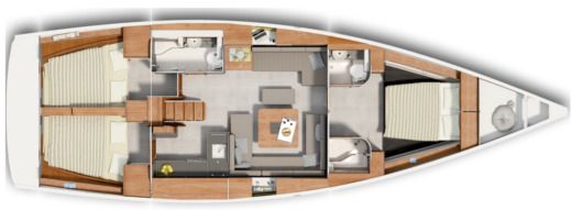 Sailboat Hanse 455 Plan du bateau