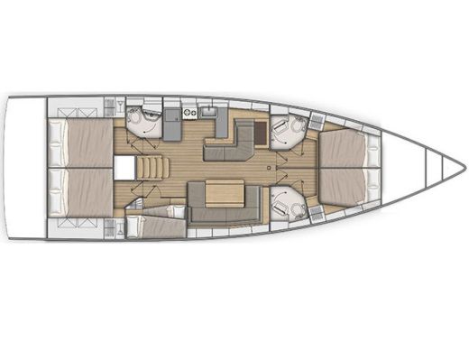 Sailboat Beneteau Oceanis 51.1 Plattegrond van de boot