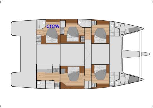 Catamaran Fountaine Pajot Samana 59 Plattegrond van de boot