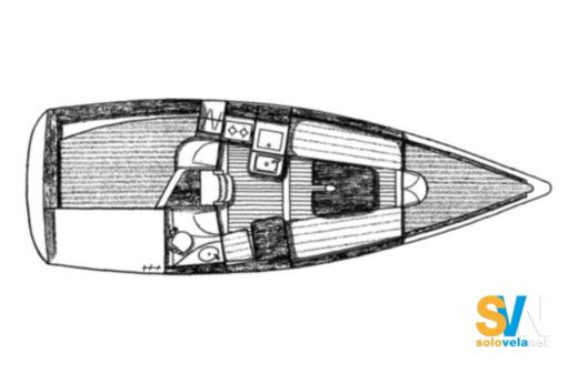 Sailboat Beneteau First 300 Spirit Plattegrond van de boot