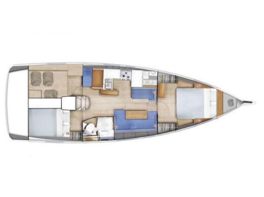 Sailboat  Sun Odyssey 410 Plattegrond van de boot