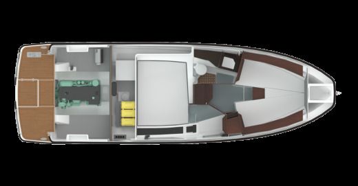 Motorboat Finnmaster Grandezza 30CA Plattegrond van de boot