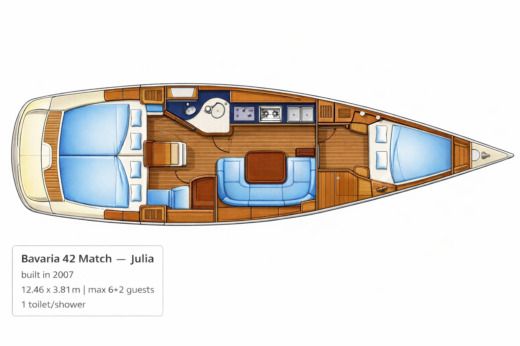 Sailboat Bavaria 42 Match Plan du bateau