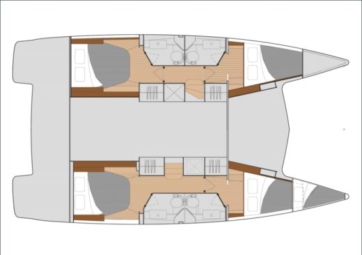 Catamaran Fountaine Pajot ISLA 40 Boot Grundriss