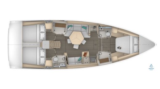 Sailboat Dufour Yachts Dufour 44 - 3 cab. Boat design plan