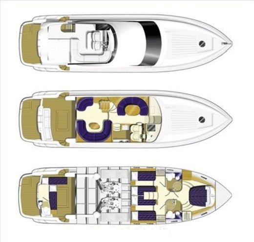 Motor Yacht Princess 56 Flybridge, 1600HP Planimetria della barca