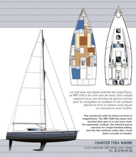 Sailboat Fora Marine RM 1200 Plan du bateau