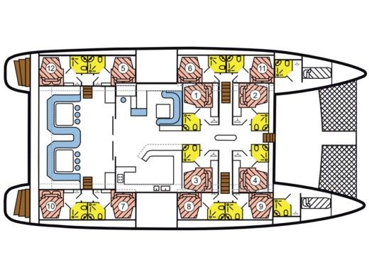Catamaran Alu Marine Mojito 78 - incl. crew & full board Plan du bateau