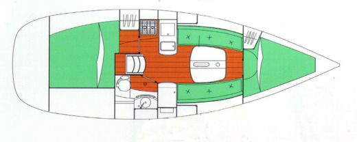 Sailboat Beneteau oceanis 323 Plan du bateau
