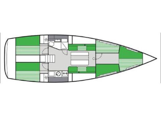 Sailboat Varianta 44 Plattegrond van de boot
