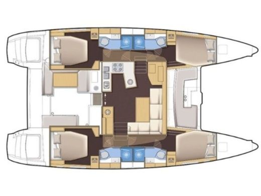 Catamaran Lagoon 450 Flybridge X Planimetria della barca