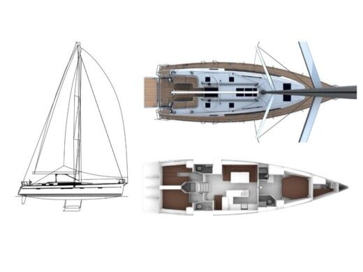 Sailboat Bavaria Cruiser 56 Boot Grundriss