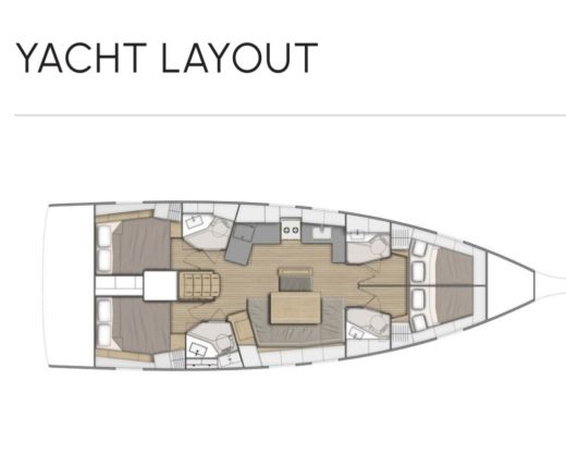 Sailboat Beneteau Oceanis 46.1 Plattegrond van de boot