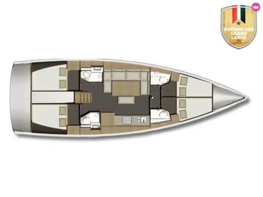 Sailboat  Dufour 530 Grand large Planimetria della barca