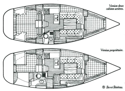Sailboat Beneteau Oceanía 351 Boat layout