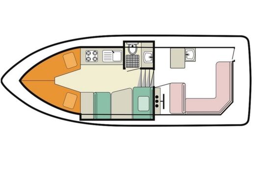 Houseboat crown blue line capri Plano del barco