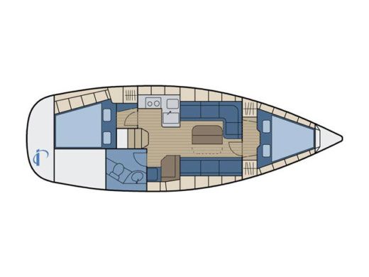 Sailboat BAVARIA 34 CRUISER Boot Grundriss