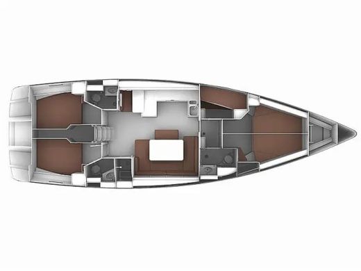 Sailboat  Bavaria Cruiser 51 (5 cab) Plattegrond van de boot