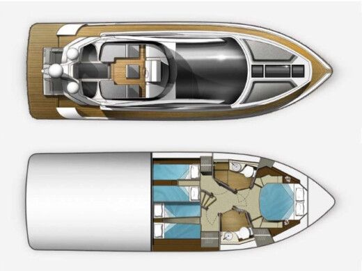 Motorboat  Galeon 430 Skydeck Boot Grundriss