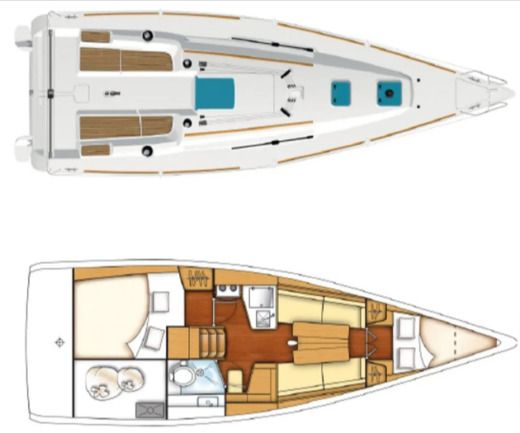 Sailboat Bénéteau First 30 JK Plano del barco