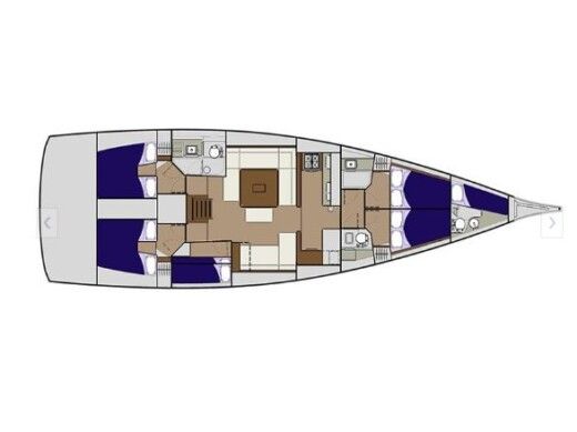 Sailboat  Dufour 560 Boat layout