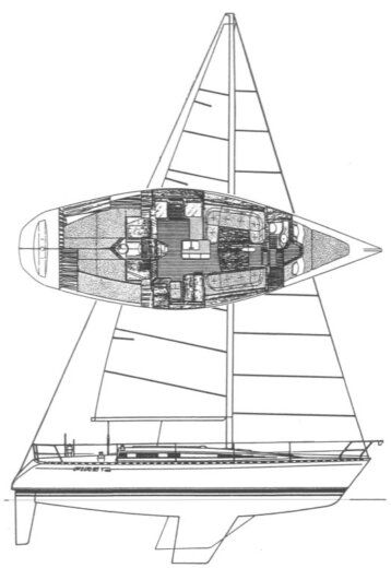 Sailboat Bénéteau First 405 Planimetria della barca