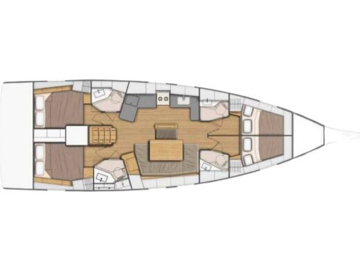 Sailboat  Oceanis 46.1 (4 cbs) Plattegrond van de boot