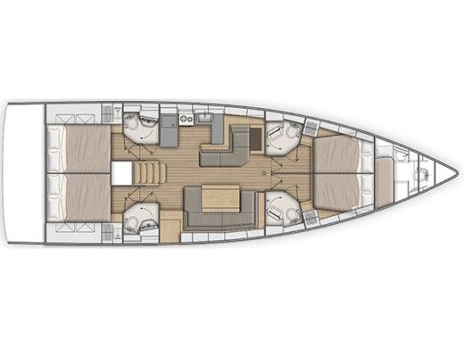 Sailboat  Oceanis 51.1 Plattegrond van de boot