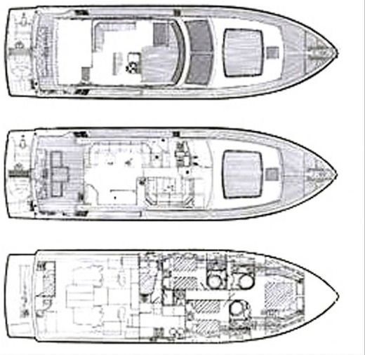 Motorboat Ferretti Altura 58 Boat layout