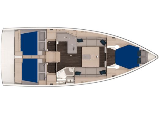 Sailboat  Sunsail 37.3 Plattegrond van de boot