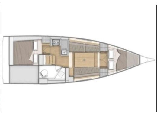 Sailboat Beneteau Oceanis 30.1 Plattegrond van de boot