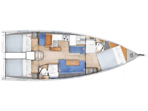 Sailboat Jeanneau Sun Odyssey 410 Plan du bateau