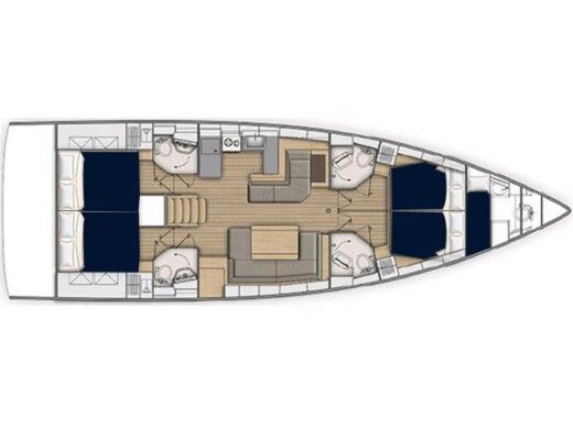 Sailboat  Sunsail 52.4 Boot Grundriss