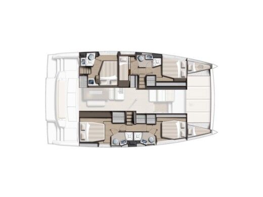 Catamaran Bali - Catana 4.6 A/C & GEN & WM Boot Grundriss