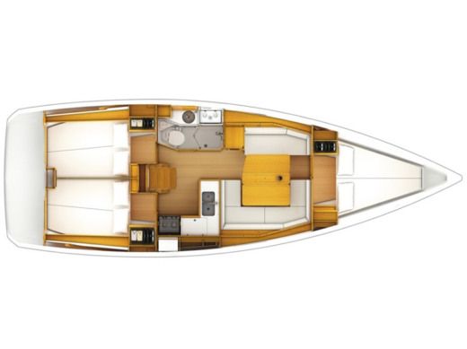 Sailboat JEANNEAU SUN ODYSSEY 379 Plattegrond van de boot