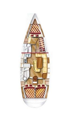 Sailboat Dufour Dufour Gib Sea 43 Plattegrond van de boot